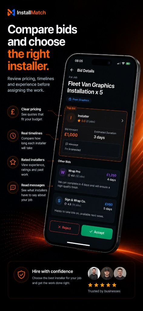 Compare bids and choose the right installer